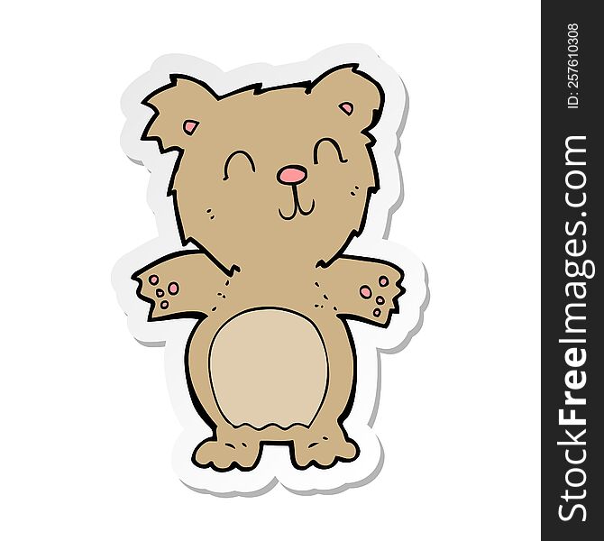 Sticker Of A Cartoon Cute Teddy Bear
