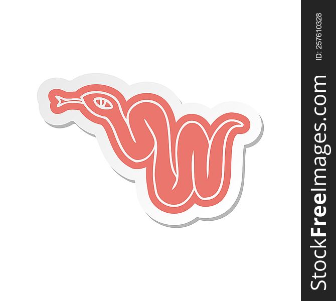 cartoon sticker of a garden snake