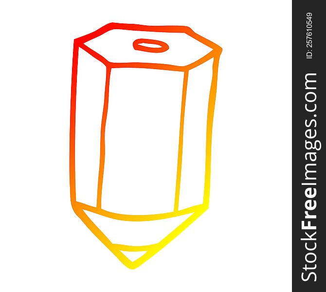 warm gradient line drawing of a cartoon colored pencil