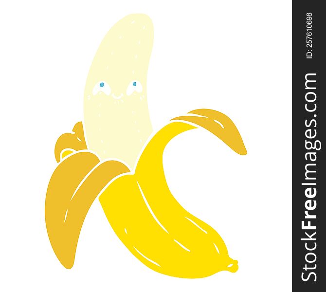 Flat Color Style Cartoon Crazy Happy Banana