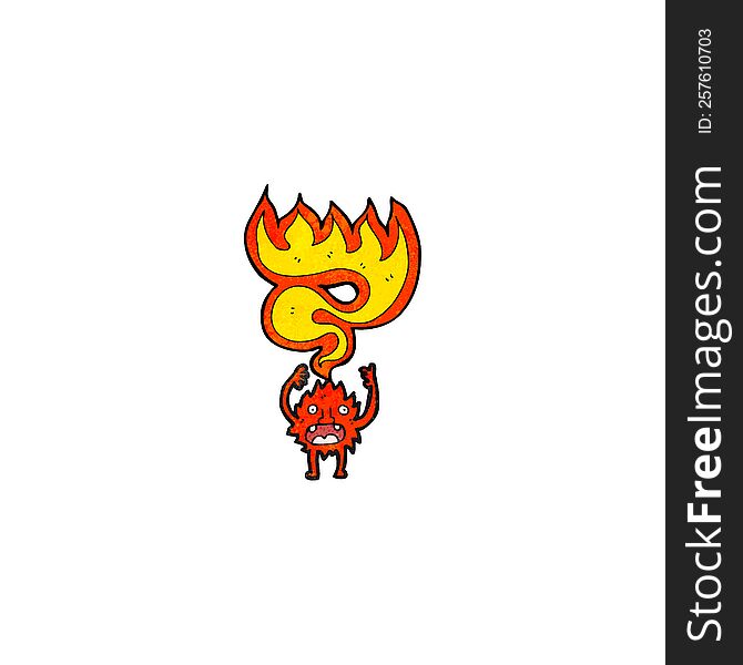 cartoon little fire imp