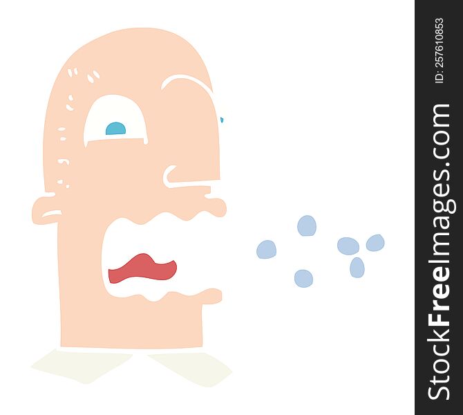 flat color illustration of burping man. flat color illustration of burping man