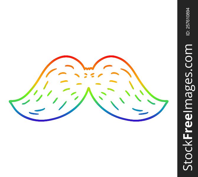 Rainbow Gradient Line Drawing Cartoon Mustache
