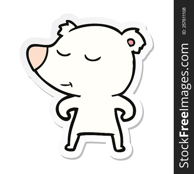 sticker of a cartoon polar bear