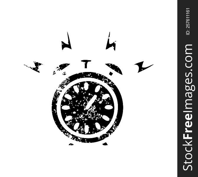 Distressed Symbol Ringing Alarm Clock