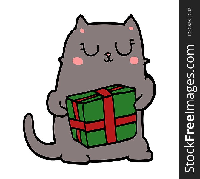 cartoon christmas cat