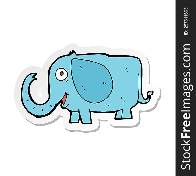 sticker of a cartoon baby elephant