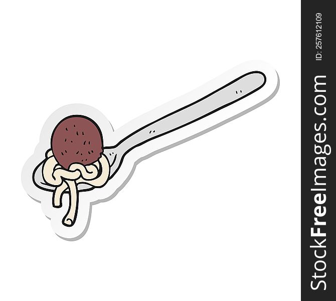sticker of a cartoon meatball