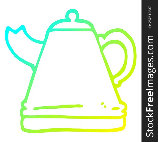 Cold Gradient Line Drawing Cartoon Kettle