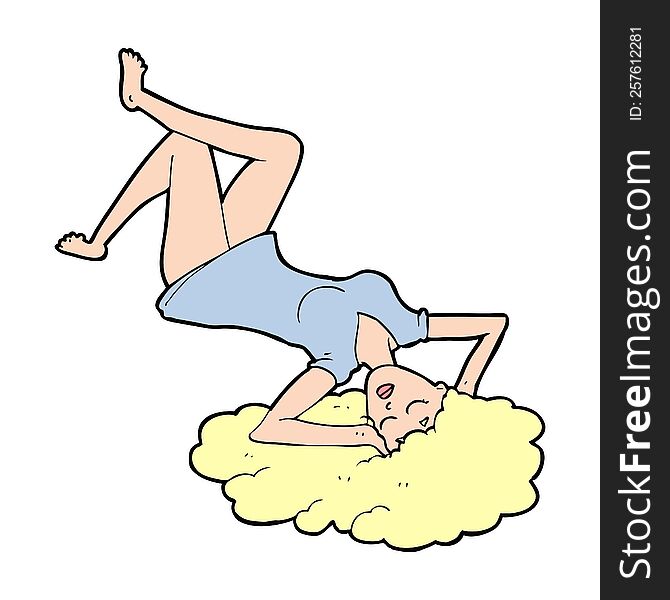 Cartoon Woman Lying On Floor