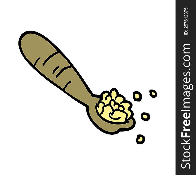 Cartoon Doodle Spoon Of Mash Potato