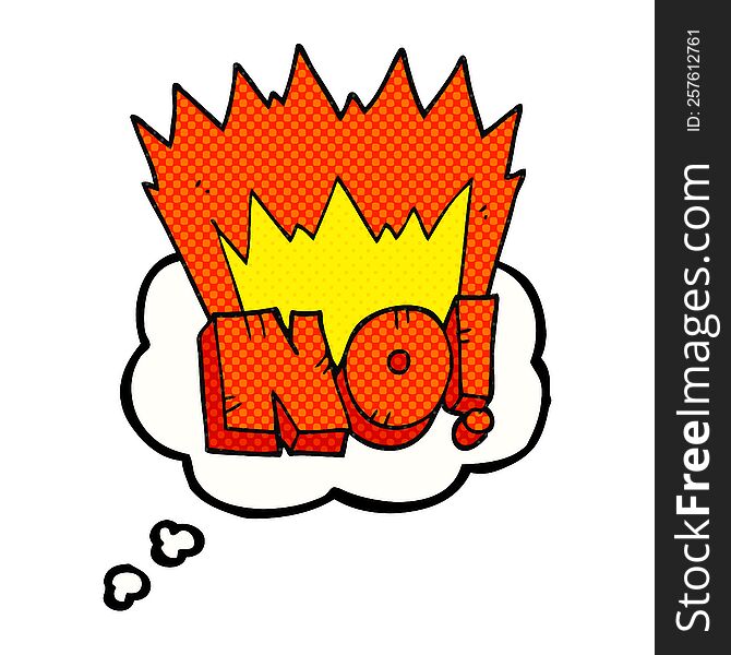 freehand drawn thought bubble cartoon NO! shout