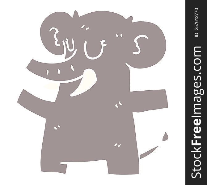 cartoon doodle standing elephant