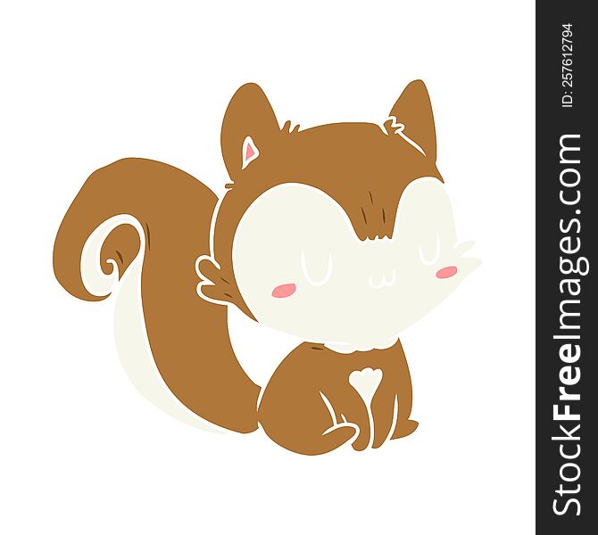 flat color style cartoon squirrel