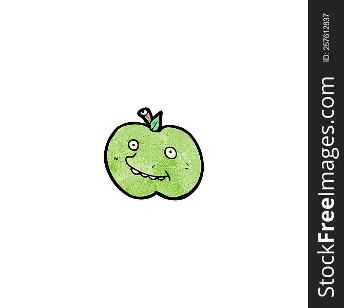 funny apple cartoon character
