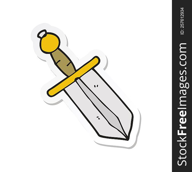 Sticker Of A Cartoon Dagger