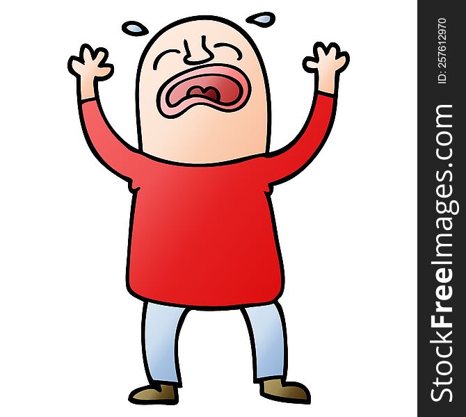Cartoon Doodle Crying Man - Free Stock Images & Photos - 257612970 |  