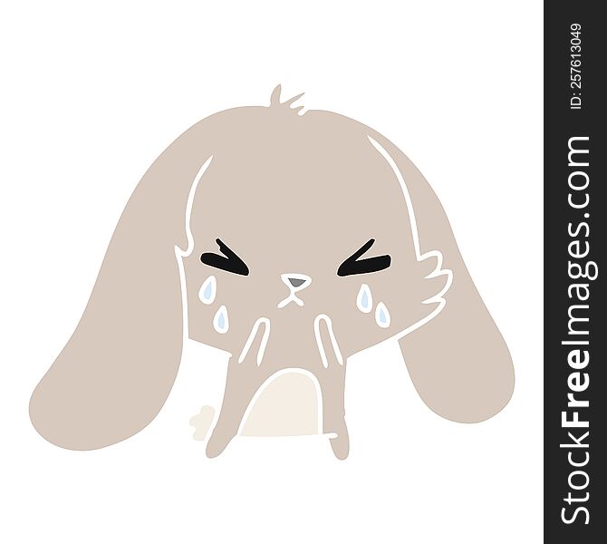 Cartoon Of Cute Kawaii Sad Bunny