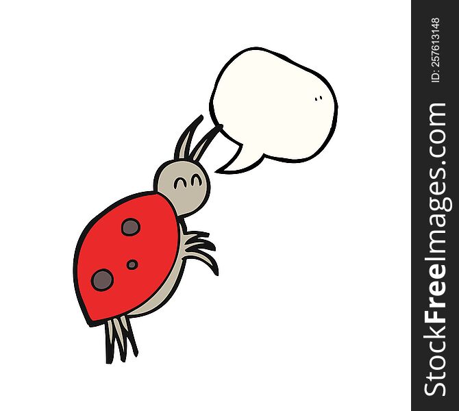 Speech Bubble Cartoon Ladybug