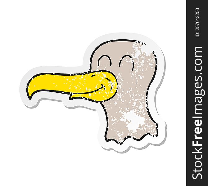 retro distressed sticker of a cartoon seagull