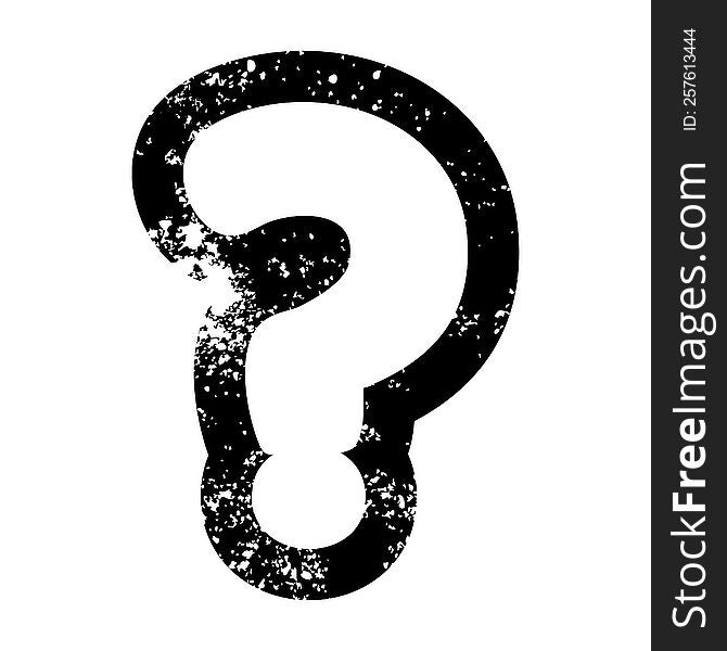 question mark distressed icon symbol