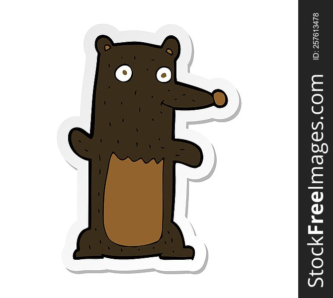 sticker of a cartoon black bear