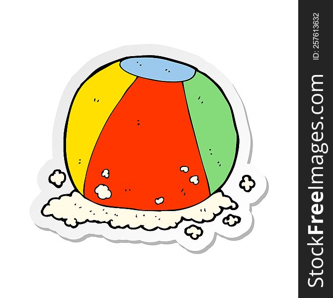 sticker of a cartoon beach ball