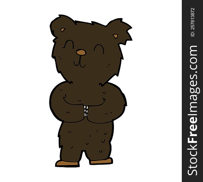 Cartoon Happy Little Black Bear