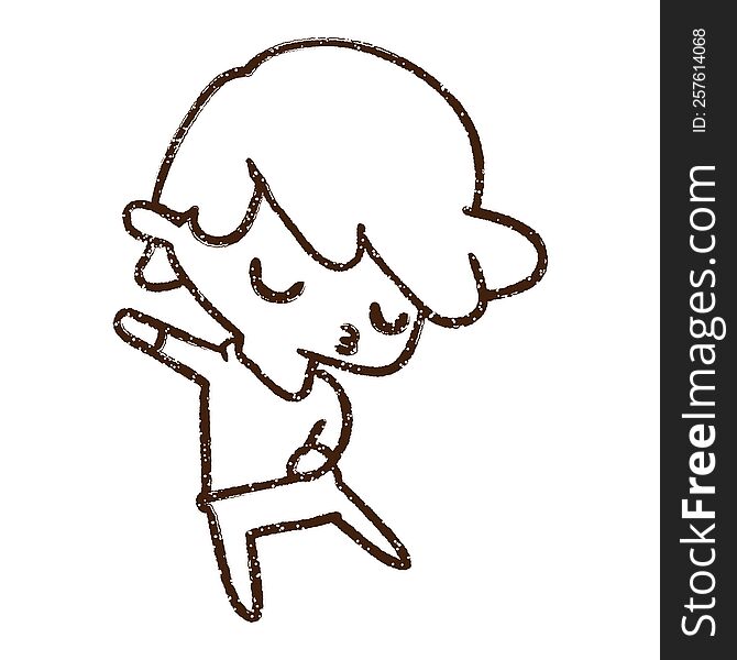 Dancing Boy Charcoal Drawing
