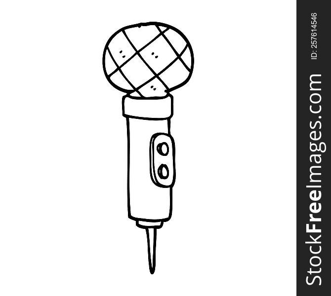 line drawing cartoon of a microphone