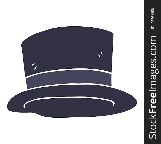 Flat Color Illustration Of A Cartoon Top Hat