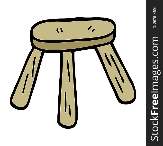 cartoon doodle of a wooden stool