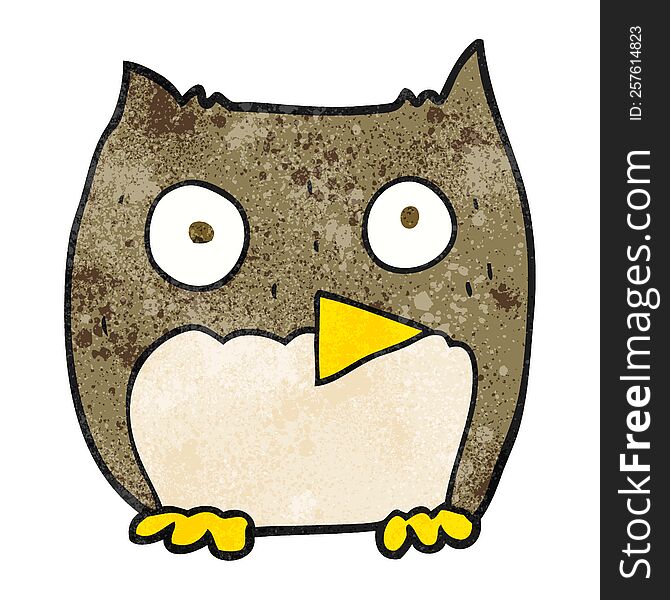 freehand textured cartoon owl