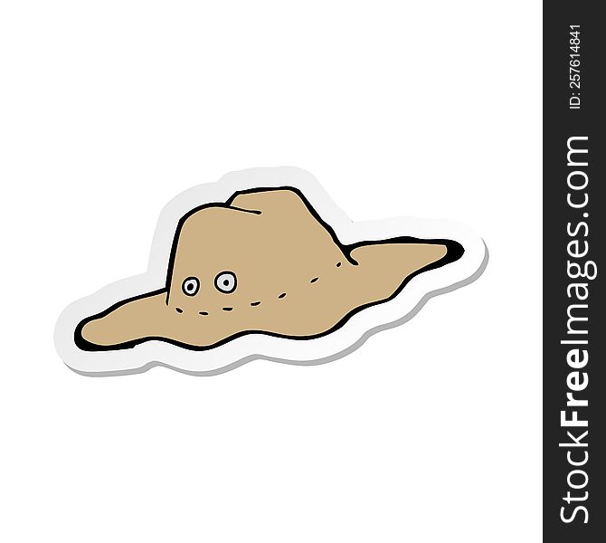 sticker of a cartoon old australian hat