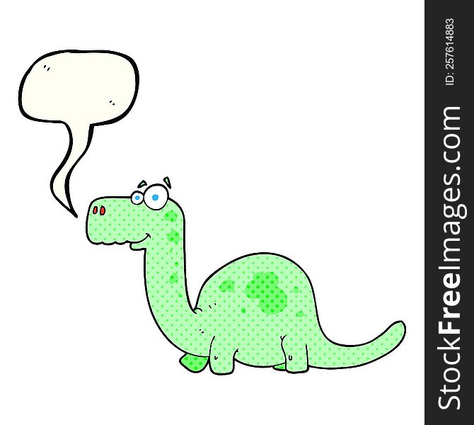 freehand drawn comic book speech bubble cartoon dinosaur