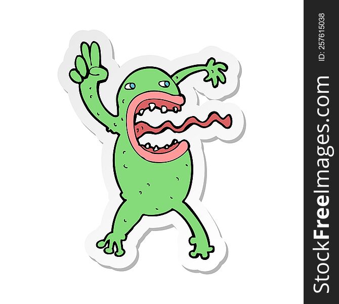 Sticker Of A Cartoon Crazy Frog