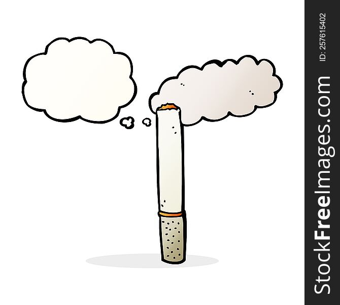 Cartoon Cigarette With Thought Bubble