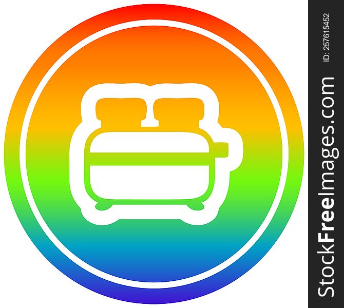 burnt toast circular icon with rainbow gradient finish. burnt toast circular icon with rainbow gradient finish