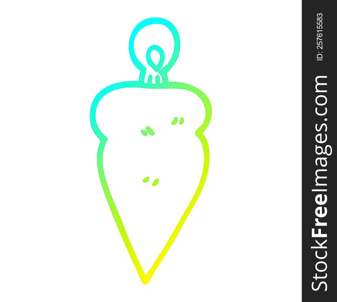 Cold Gradient Line Drawing Cartoon Christmas Bauble