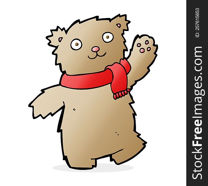 cartoon teddy bear scarf. cartoon teddy bear scarf