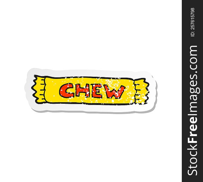 retro distressed sticker of a cartoon chew