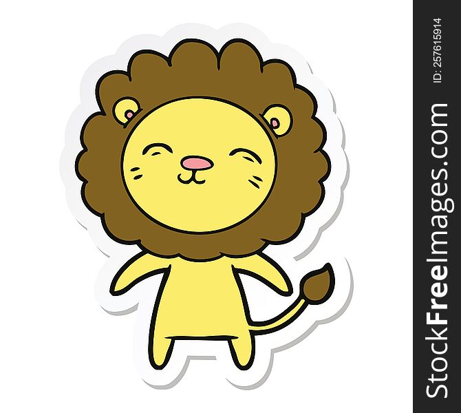 Sticker Of A Cartoon Lion