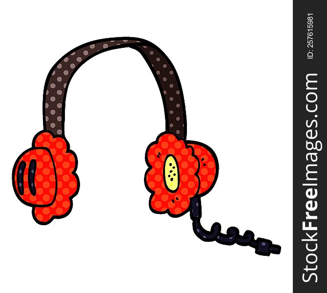 cartoon doodle music headphones