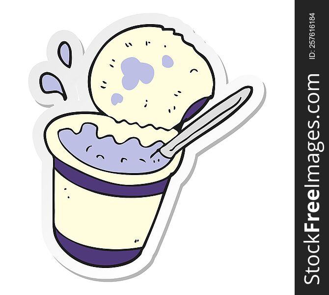 Sticker Of A Carton Yogurt