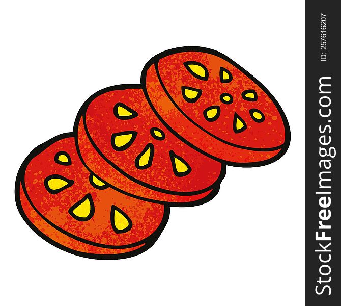 Cartoon Doodle Sliced Tomato