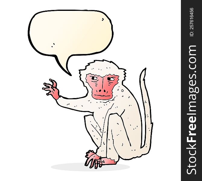 Cartoon Evil Monkey With Speech Bubble