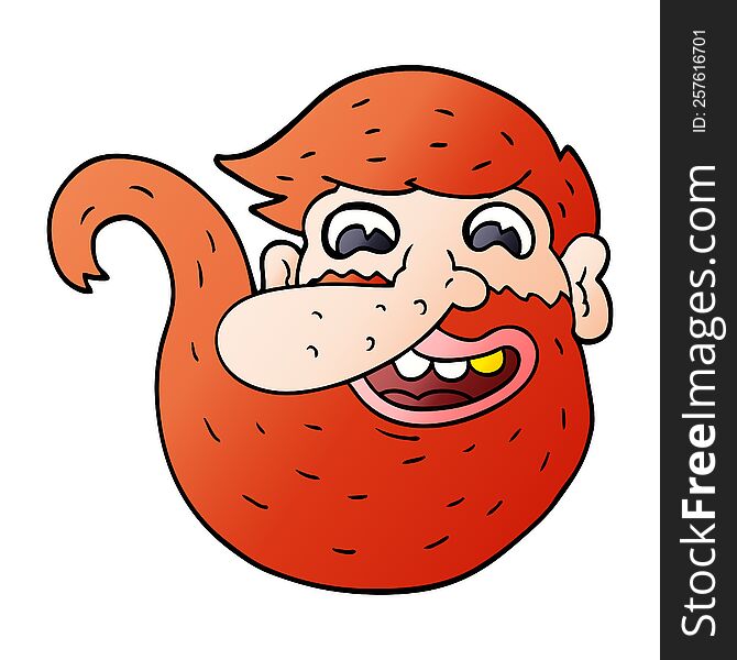 cartoon doodle man with ginger beard