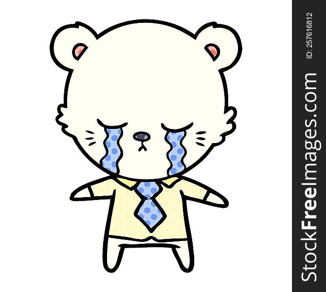 crying cartoon polarbear. crying cartoon polarbear
