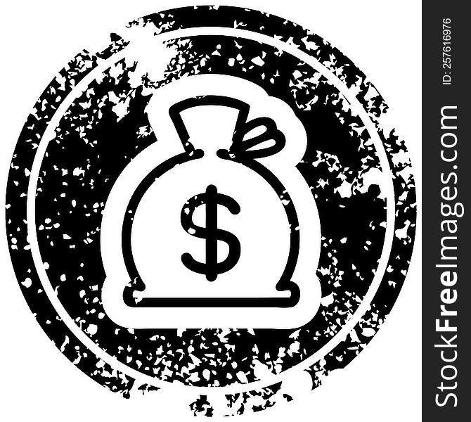 sack of money distressed icon symbol