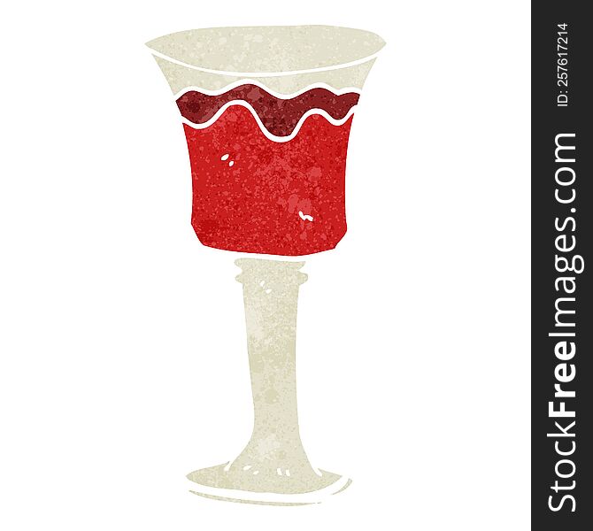 Retro Cartoon Goblet Of Wine